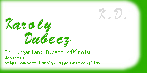 karoly dubecz business card